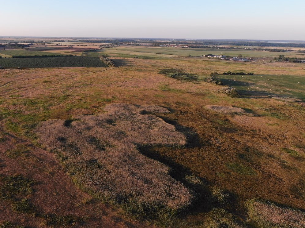 aerial photo from a plain